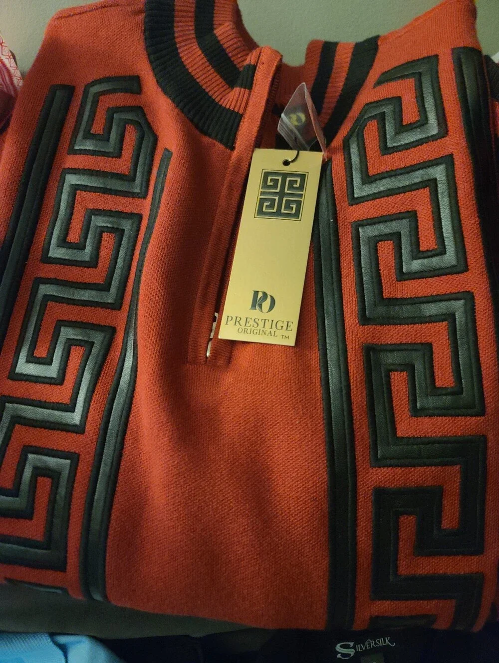 Prestige Original Men’s Red Sweater with Black Trim